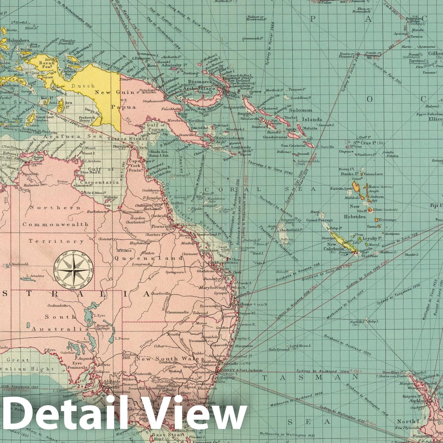 Australasian and Polynesian Ports - Nautical Chart, 1922