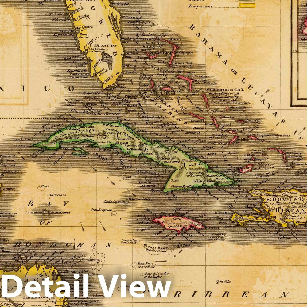 Historic Map : 1831 West India Islands : Vintage Wall Art