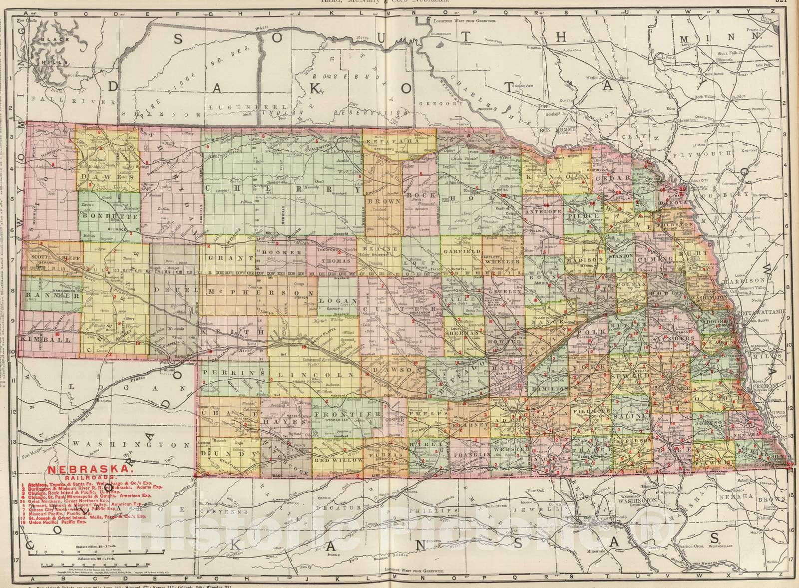 Historic Map : National Atlas - 1903 Nebraska. - Vintage Wall Art