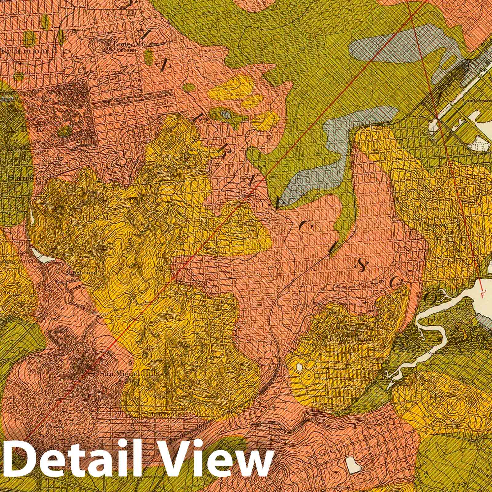 San Francisco Earthquake Intensity - Geologic Map, 1908