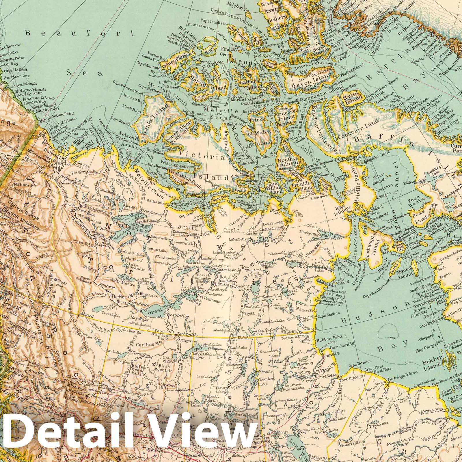 Canada, Alaska, and Greenland 1929 Historical Map Print