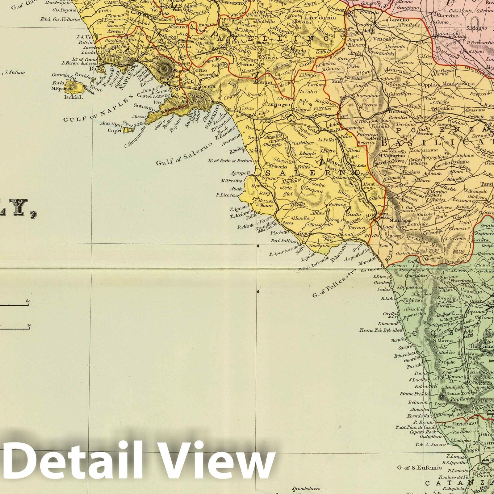 South Italy, Malta, and Gozo - Railroad Map, 1901 - Stanford's Atlas