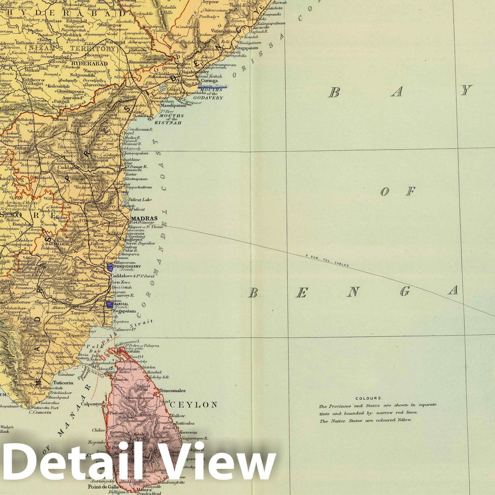 Historic Map : 1901 India South. - Vintage Wall Art