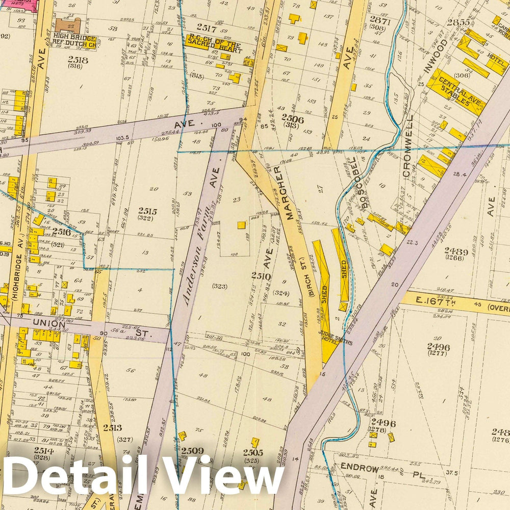Historic Map : City Atlas - 1893 10, Ward 23. - Vintage Wall Art