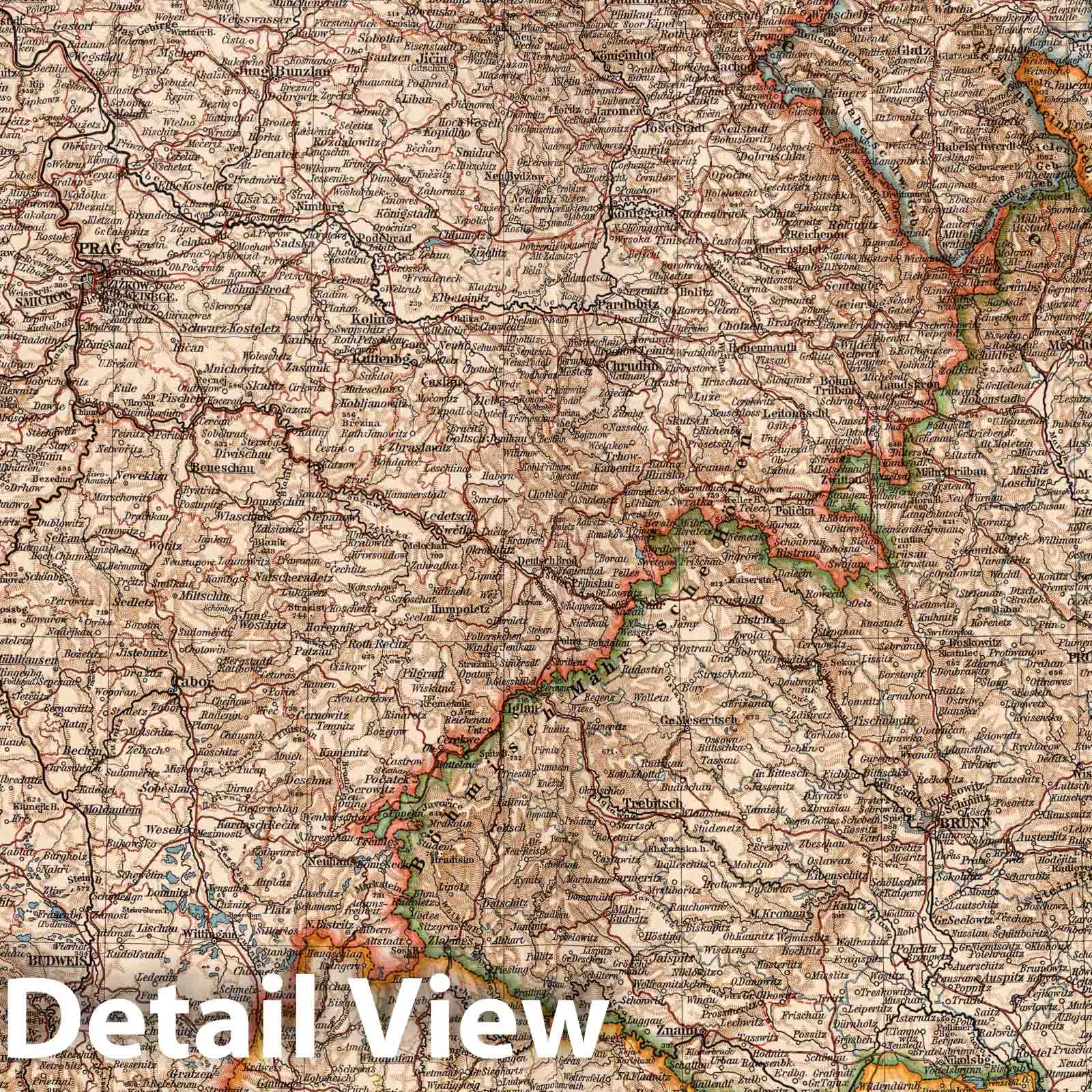 Bohemia, Moravia, and Austrian Silesia - Railroad Map, 1905
