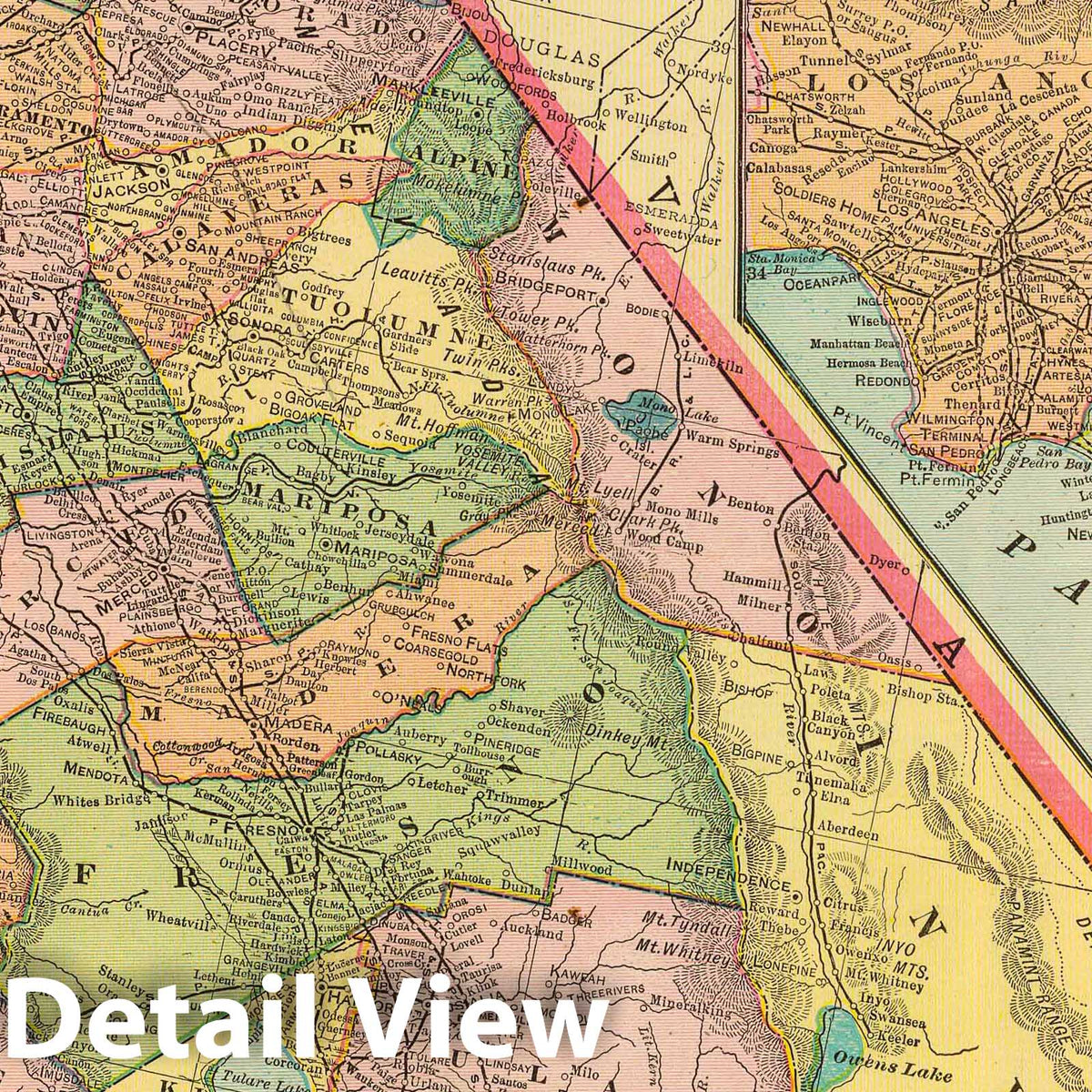 California - Railroad Map, 1909 - Historical Map Print