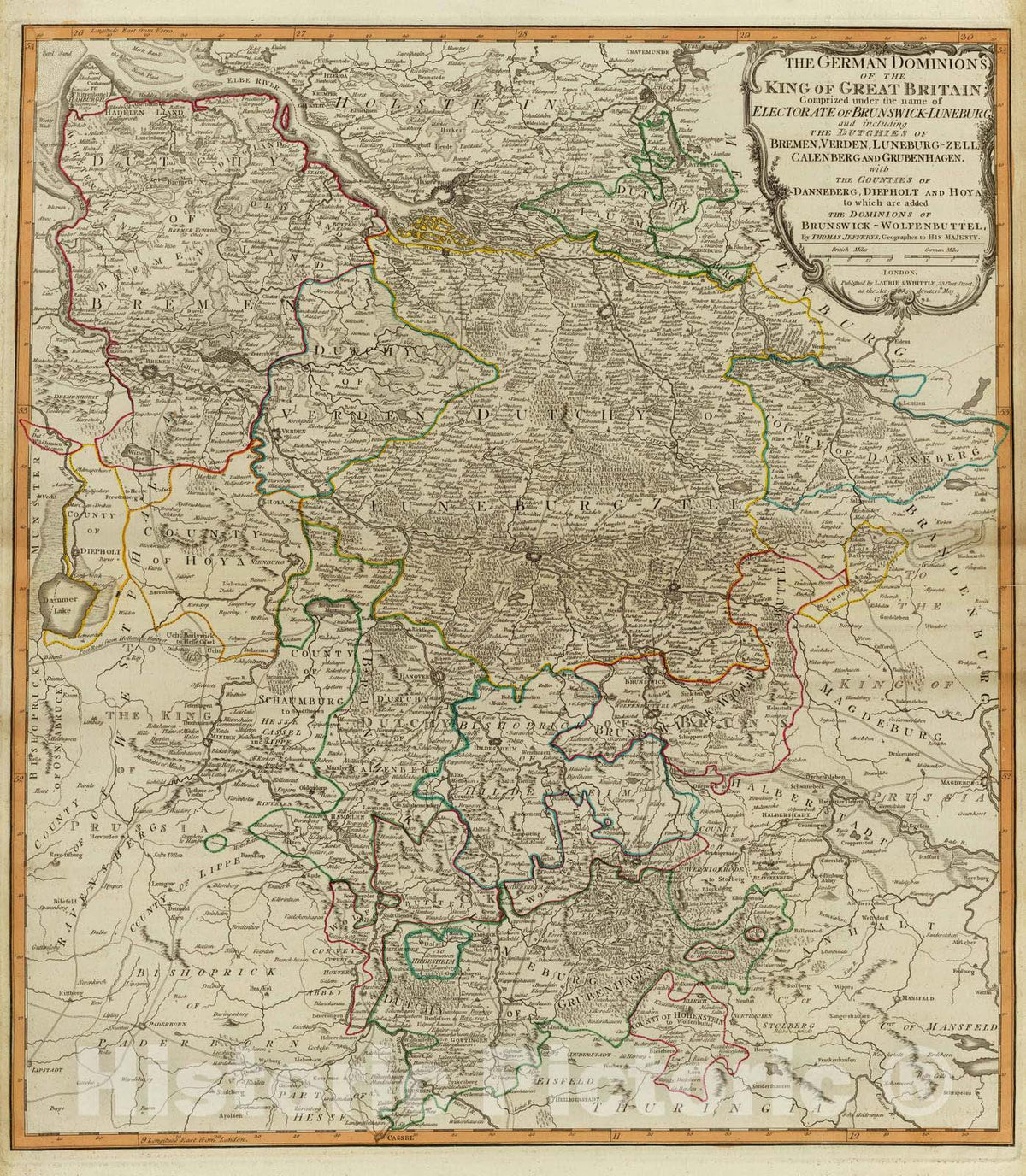 Historic Map : 1794 German dominions of King of Gt. Britain. - Vintage Wall Art