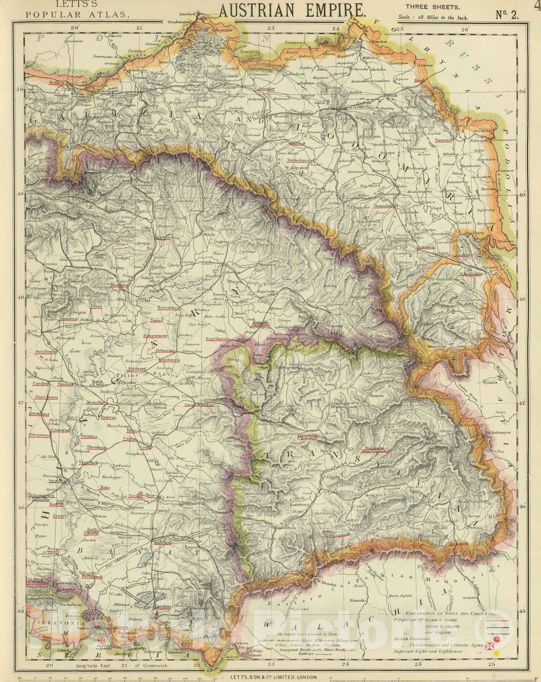 Historic Map : 1883 Austrian Empire 2. - Vintage Wall Art