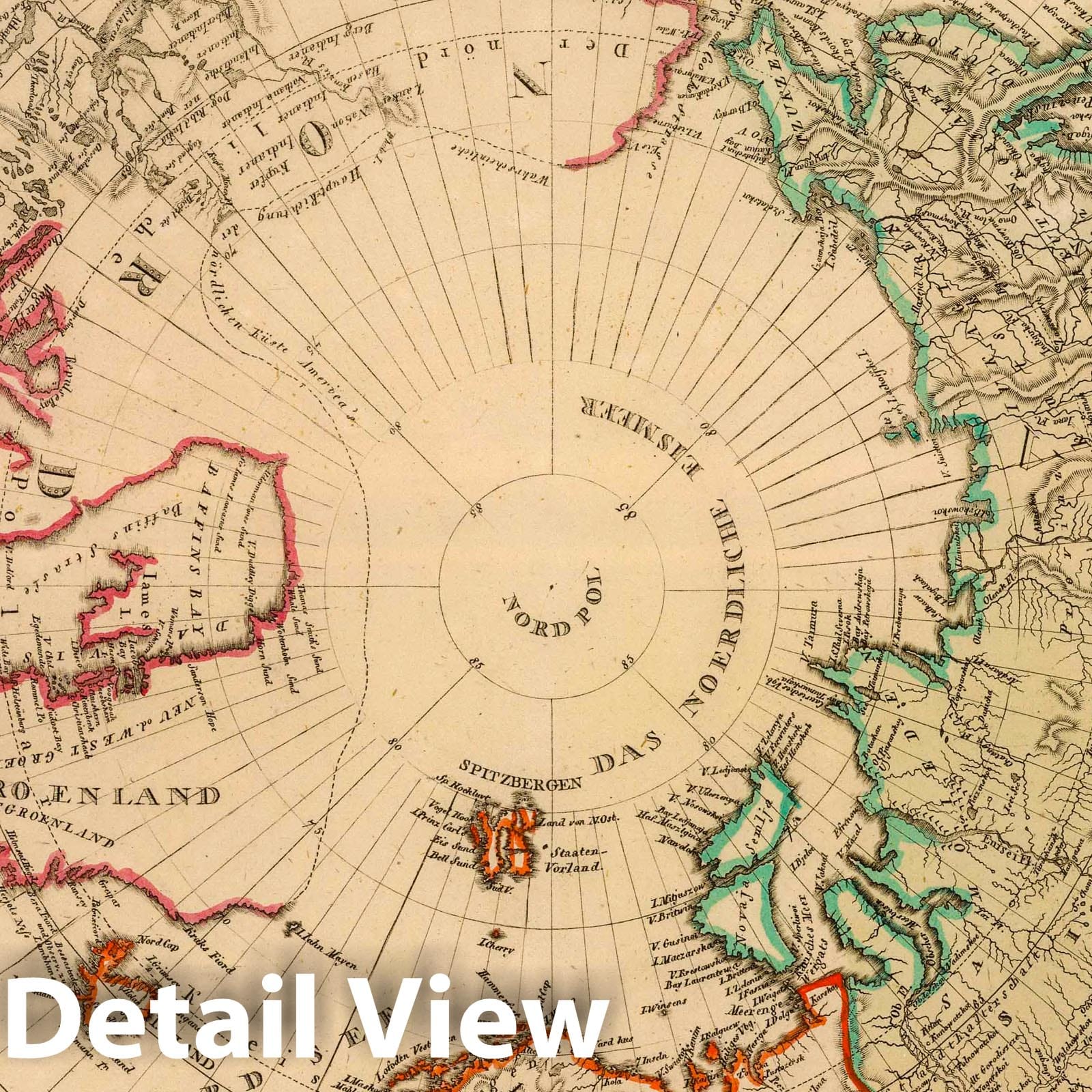 Northern Hemisphere - River Map, 1803 - Reichard Atlas Reproduction