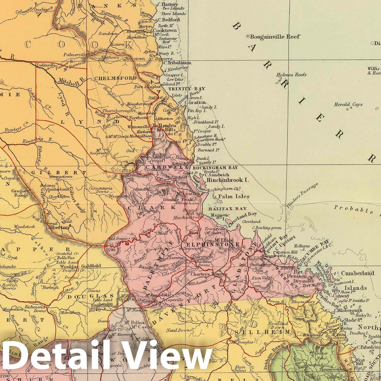 Queensland - Railroad Map, 1901 - Stanford's London Atlas