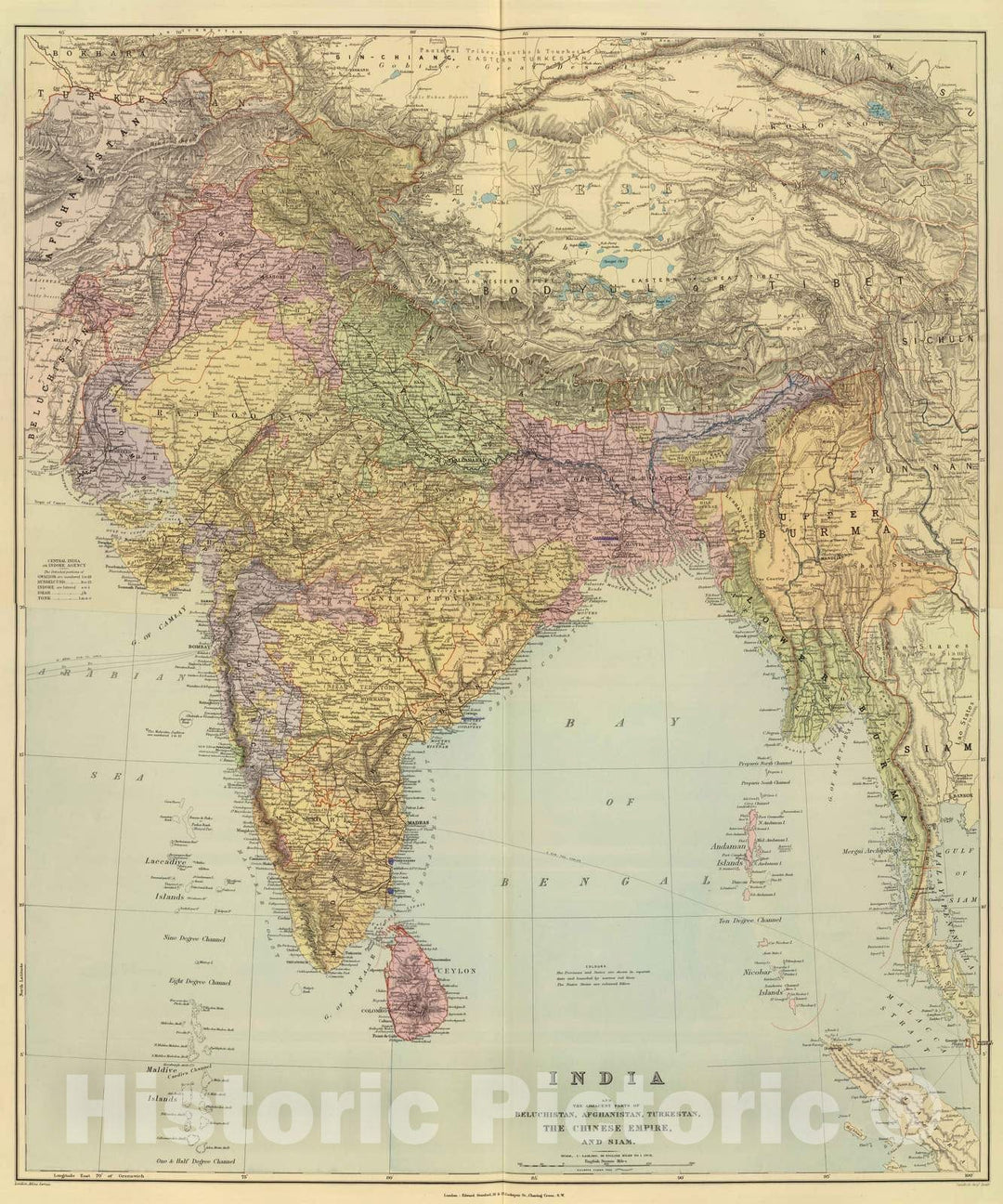 Historic Map : 1901 Composite: India. - Vintage Wall Art
