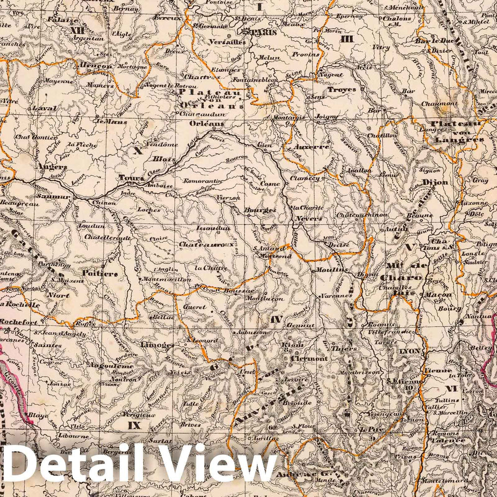 Historic Map : France, 1855 Frankreich. , Vintage Wall Art