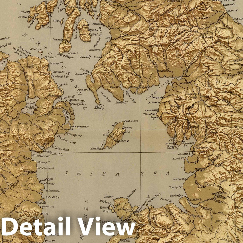 Historic Map : 1901 Stereographical map, British Isles. - Vintage Wall Art