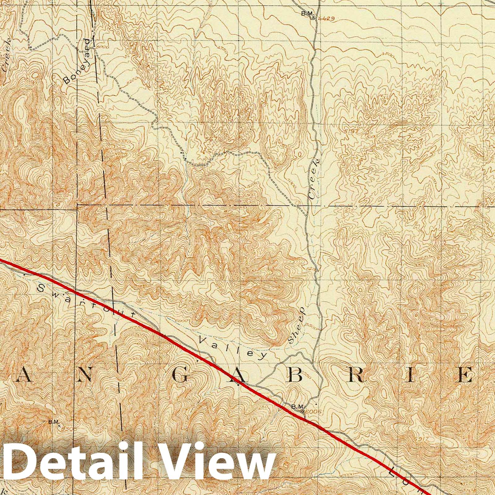 San Antonio Quadrangle, California - San Andreas Fault, 1908 - Historical Map Print