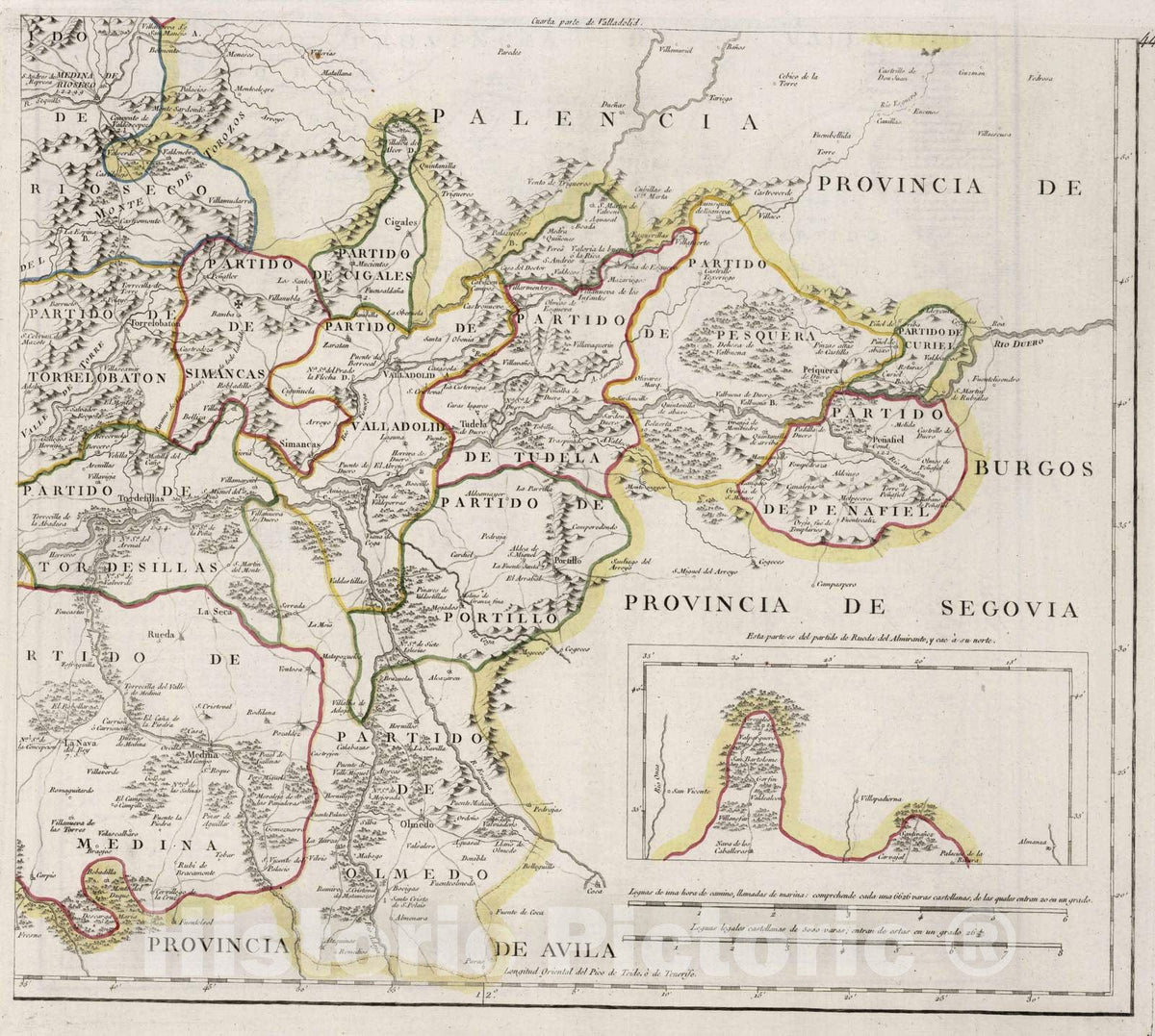 Historic Wall Map : Spain, 1779 44. Mapa de la provincia de Valladolid , Vintage Wall Art