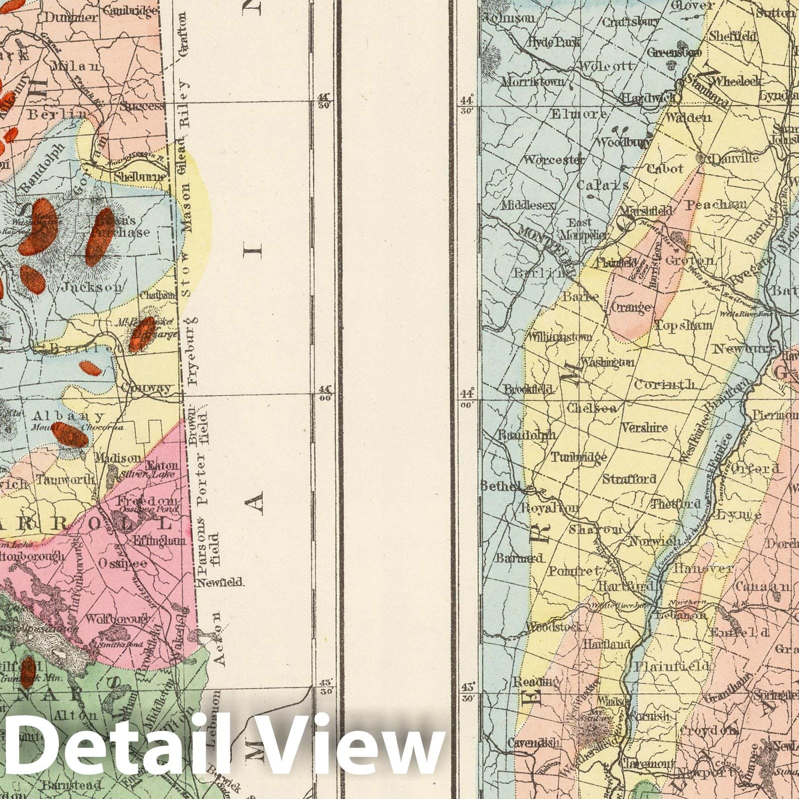New Hampshire - Forests Map, 1877 - Historical Map Print
