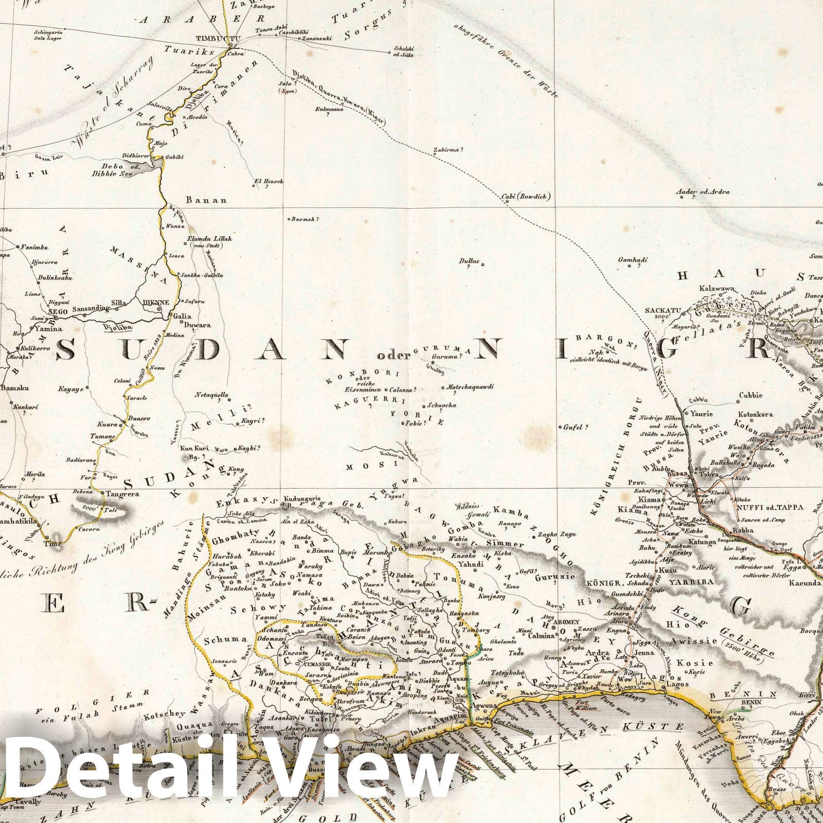 West Africa, 1840 - Historical Map Print