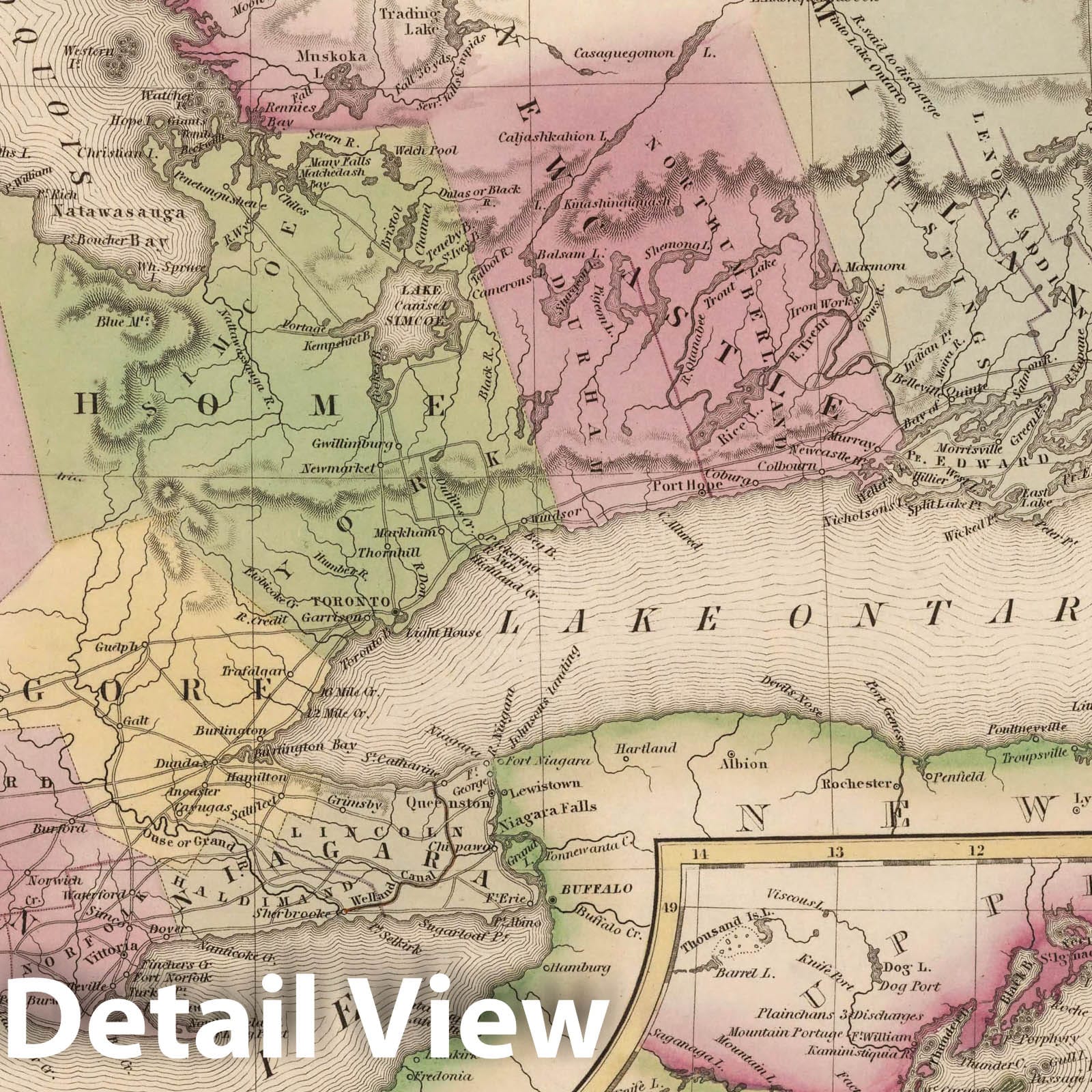 Upper Canada, 1836 - Historical Map Print