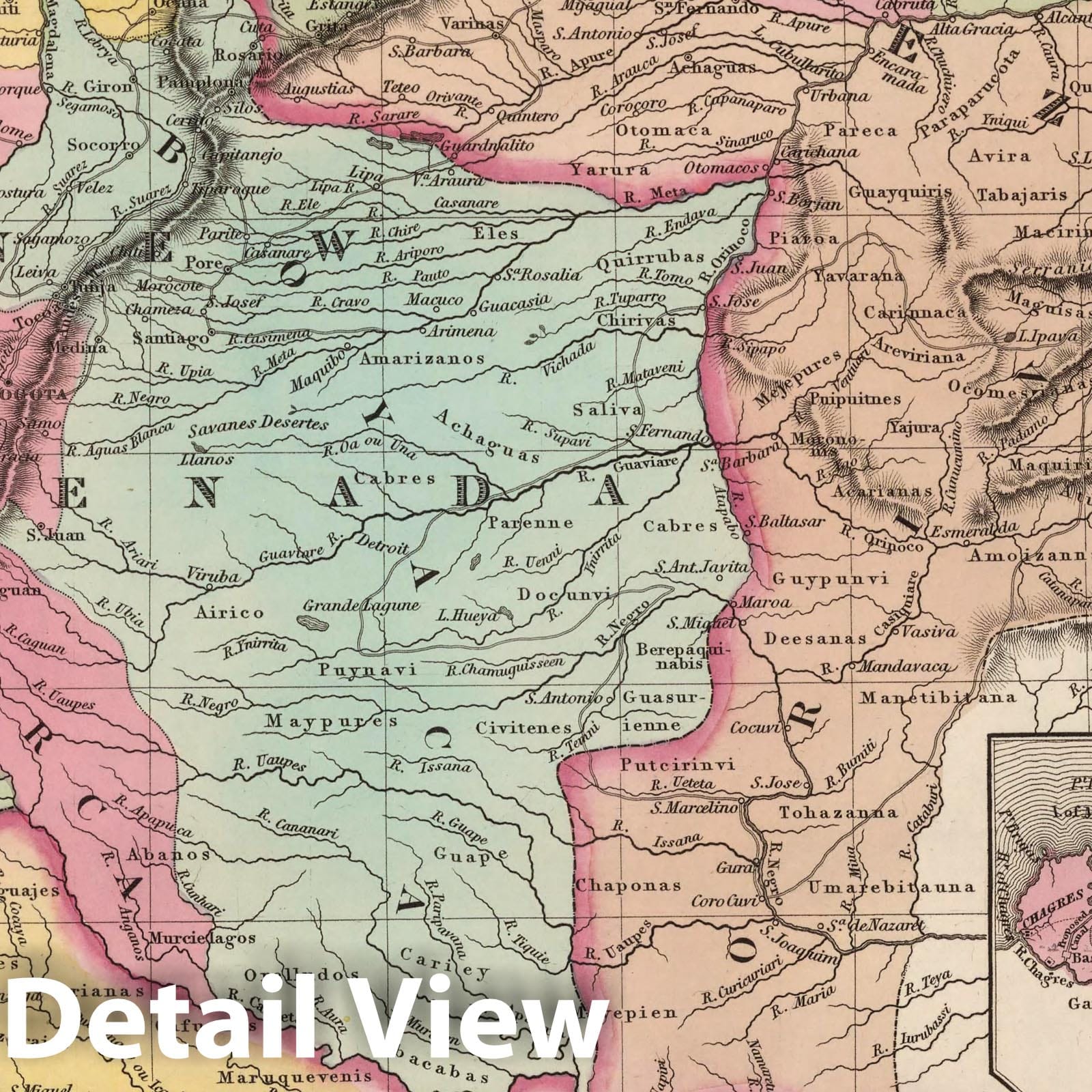 Venezuela, Colombia, and Ecuador, 1836 - Historical Map Print
