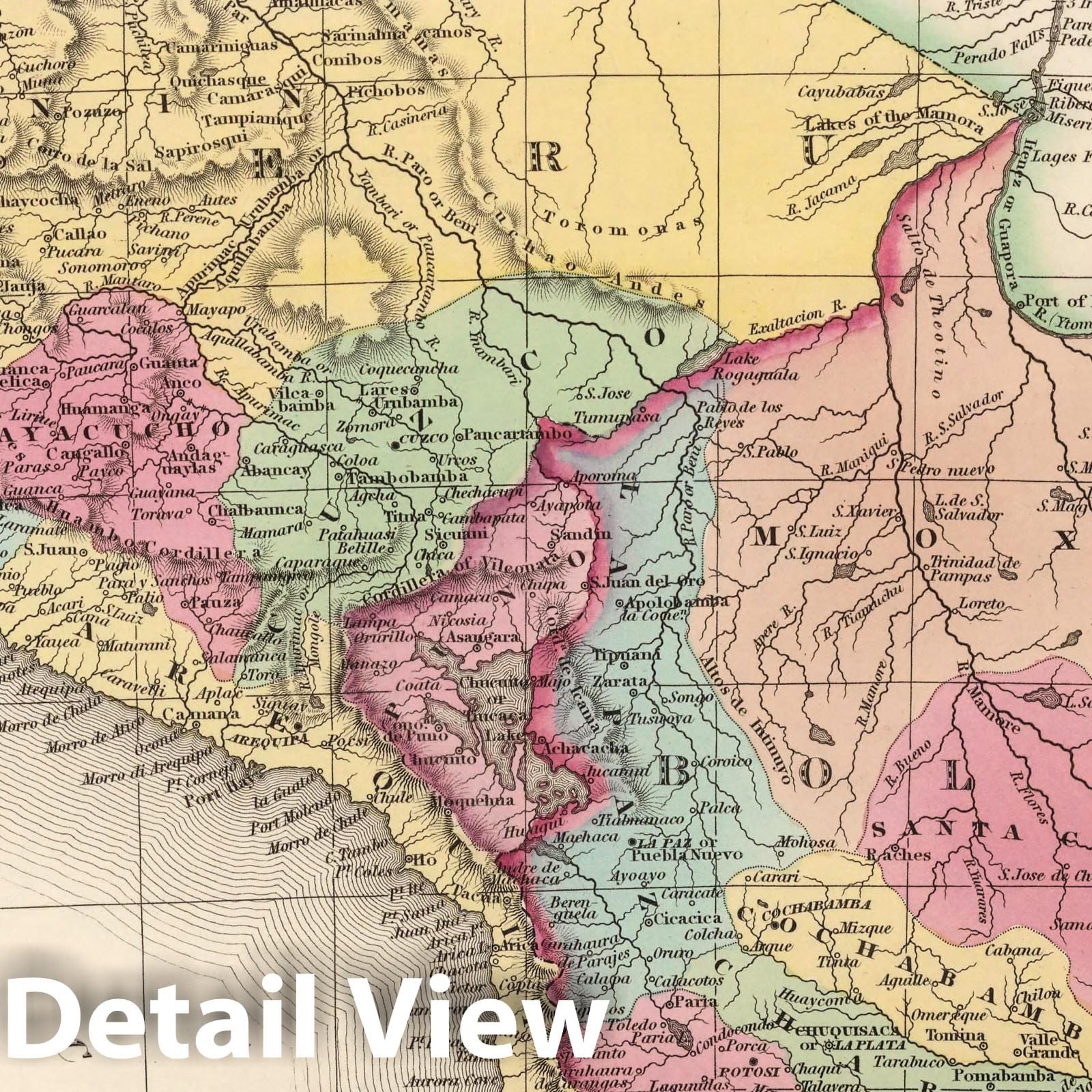 Peru and Bolivia, 1836 - Historical Map Print