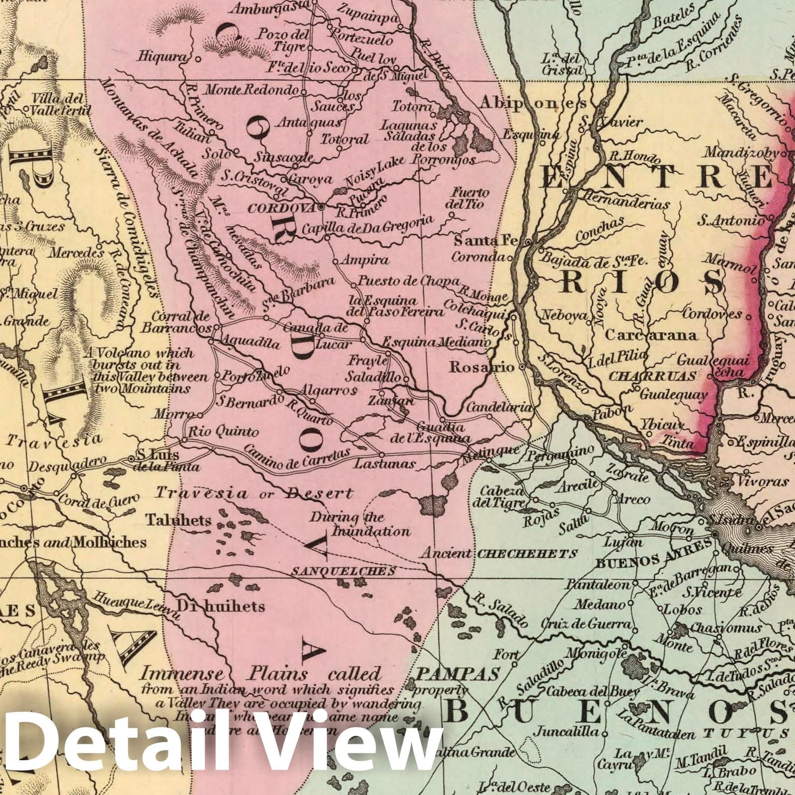 Chile, La Plata, and Montevideo, 1836 - Historical Map Print