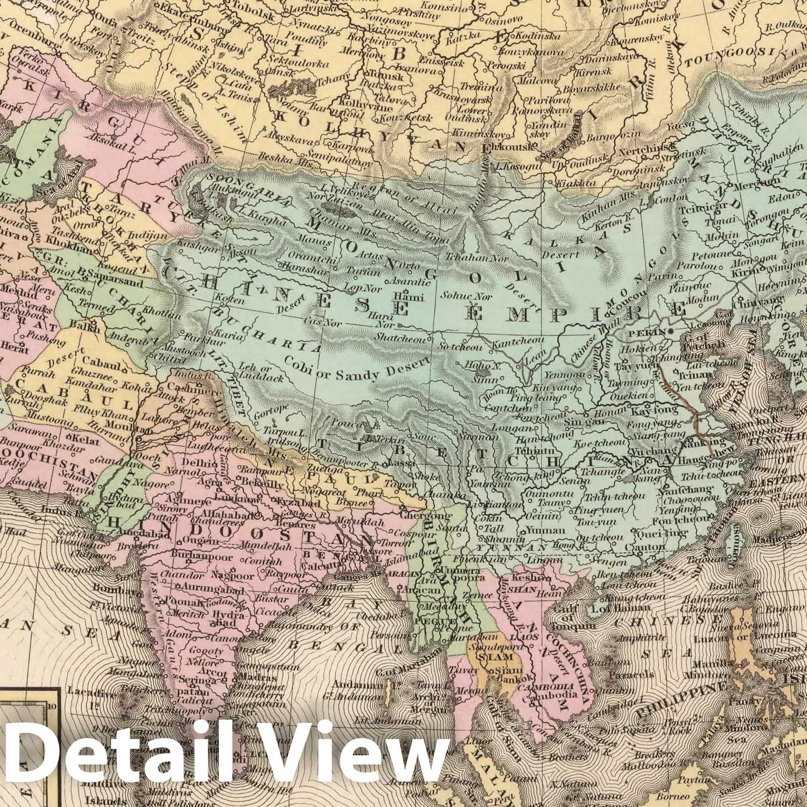 Asia and Australia, 1836 - Historical Map Print