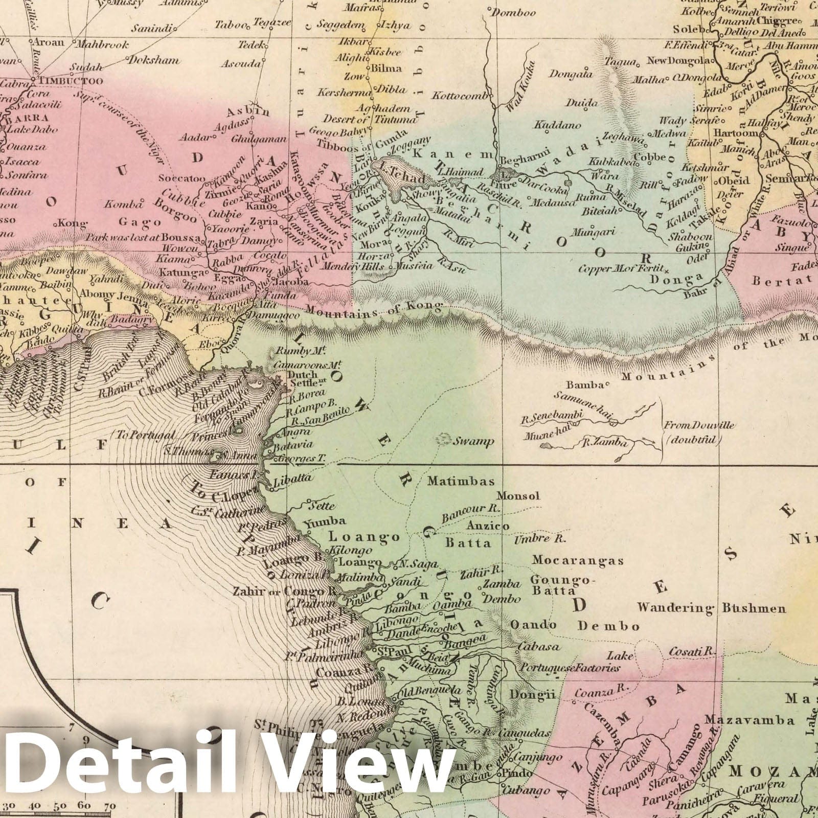 Africa with inset Liberia, 1834 - Tanner's Universal Atlas Map Print