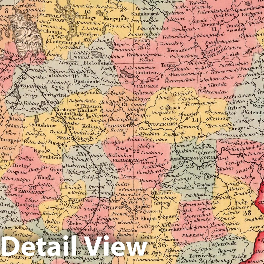 Historic Map : Russia in Europe. 58, 1856 Atlas - Vintage Wall Art