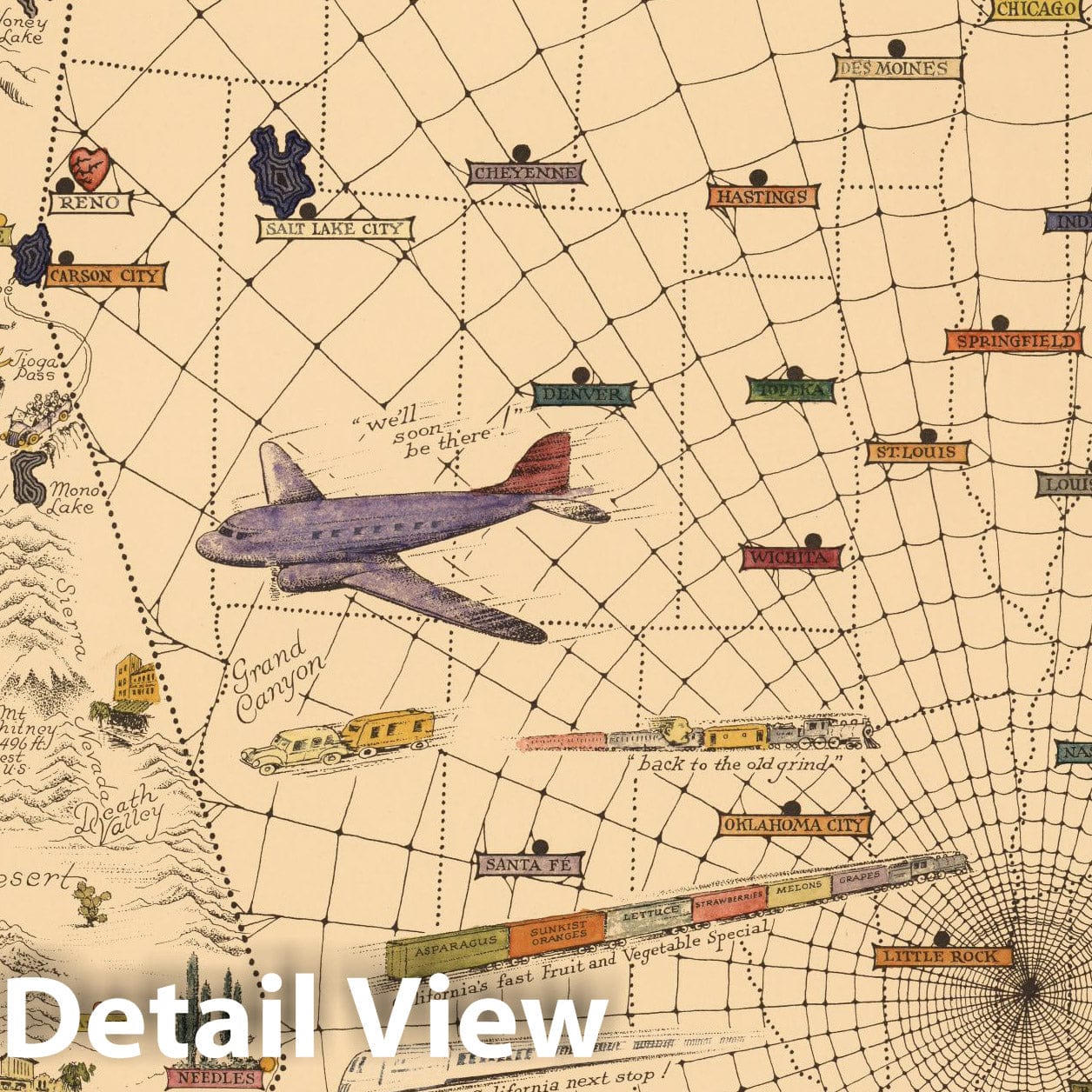 United States - Pictorial Map, 1940 - Historical Map Print