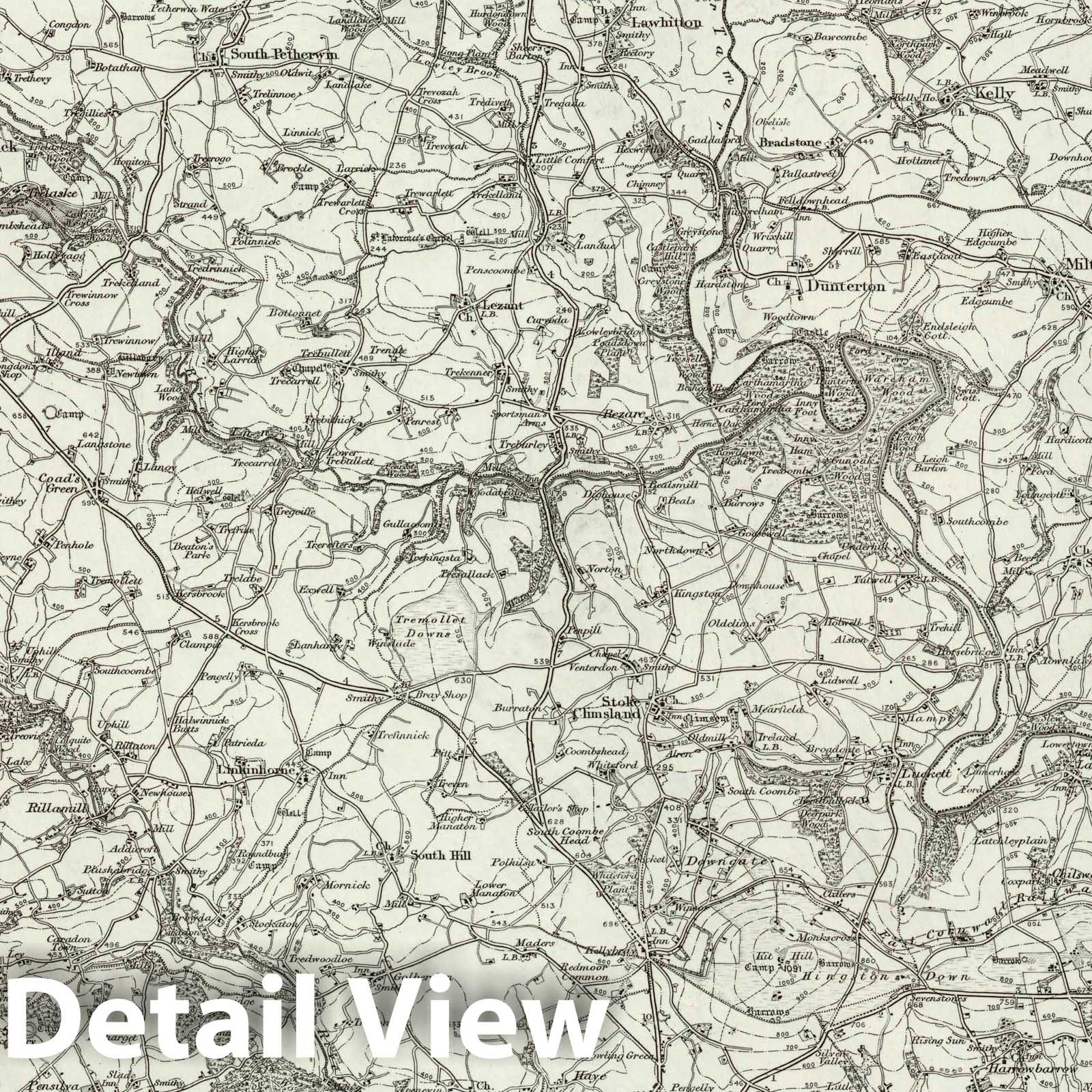 Tavistock - Survey Map, 1896 - Ordnance Survey of England