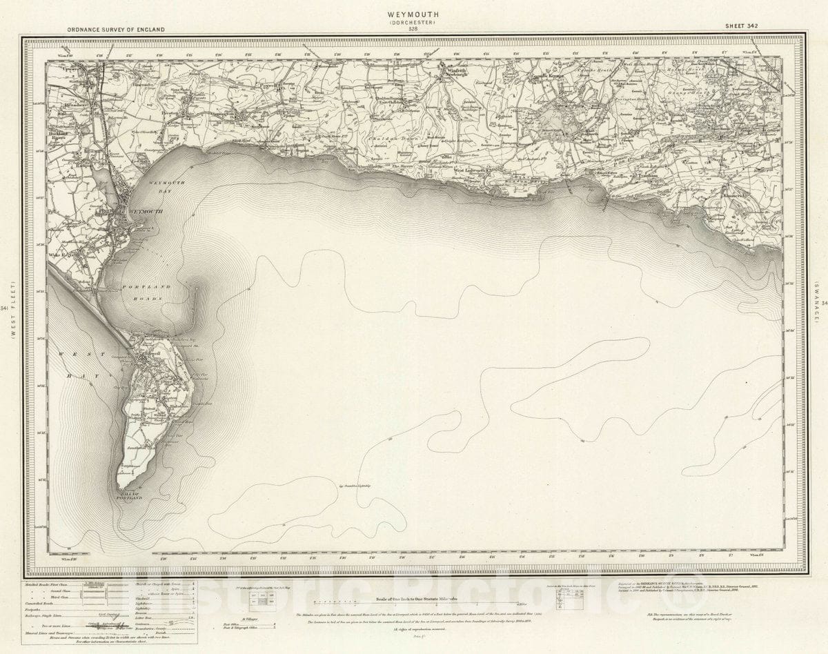Historic Map : 342 Weymouth (Outline), 1898 Atlas - Vintage Wall Art