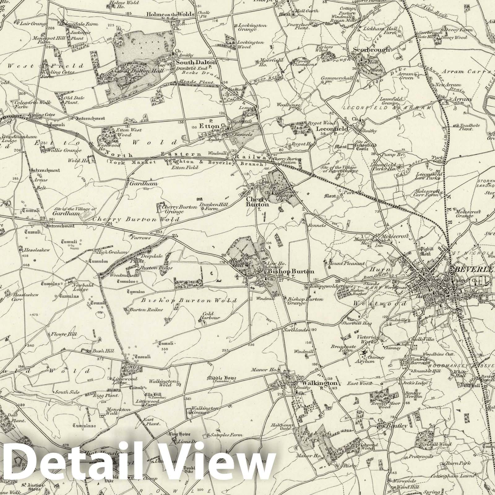 Beverley - Survey Map, 1898 - Ordnance Survey of England
