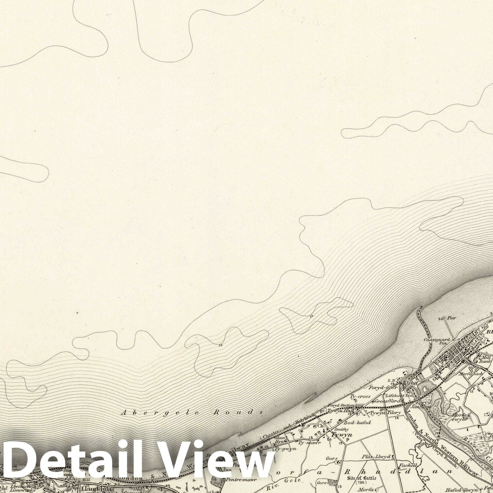 Rhyl, Wales - Plate No. 95, 1898 - Ordnance Survey Historical Map Print