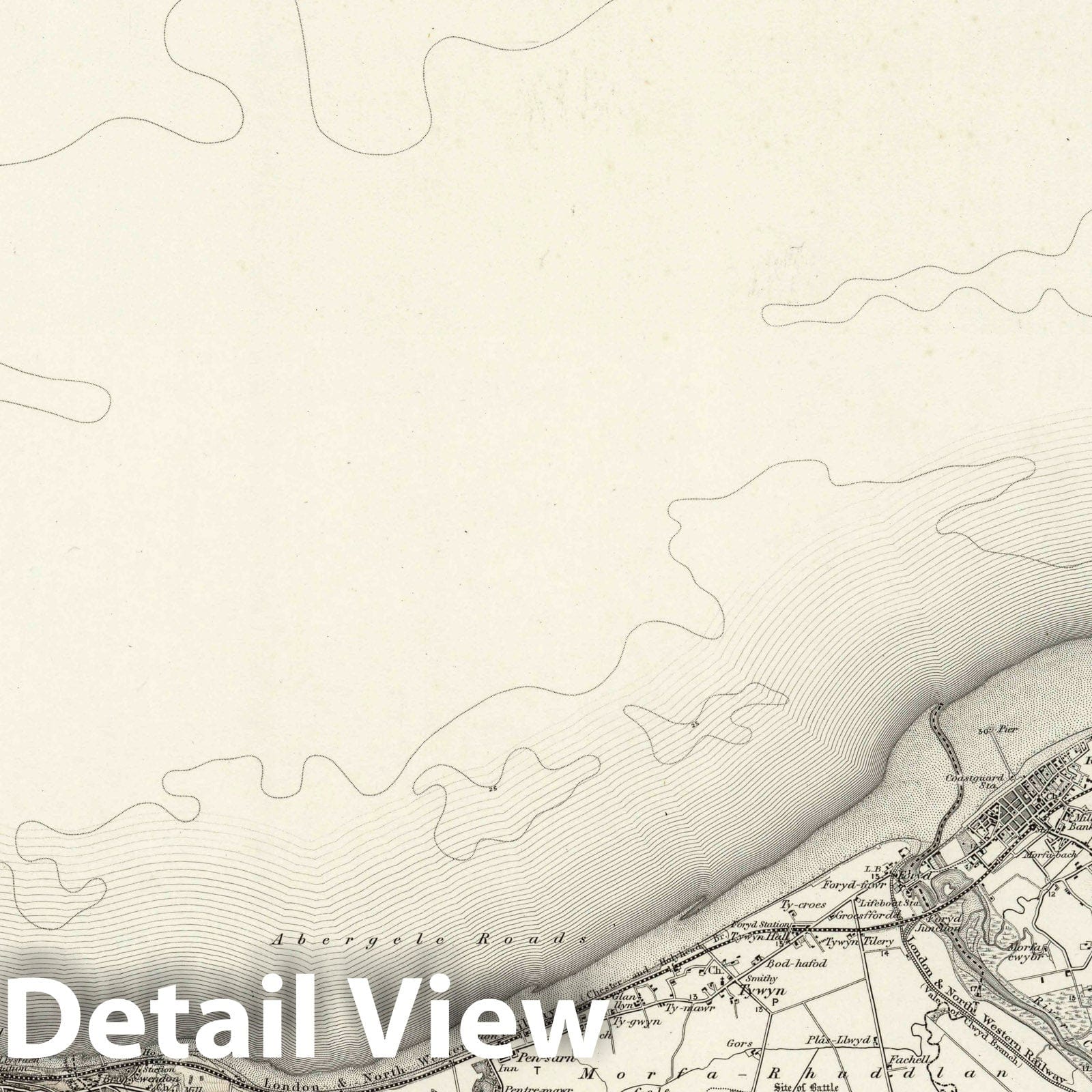 Rhyl - Survey Map, 1898 - Ordnance Survey Topographic Print