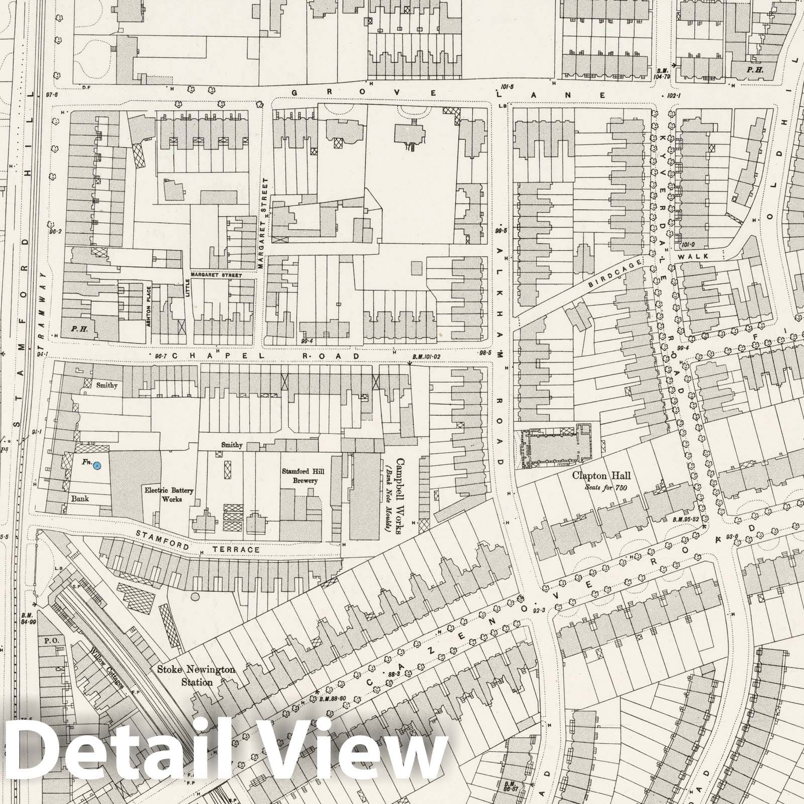 London - Survey Map, 1895 - Ordnance Survey Historical Reproduction