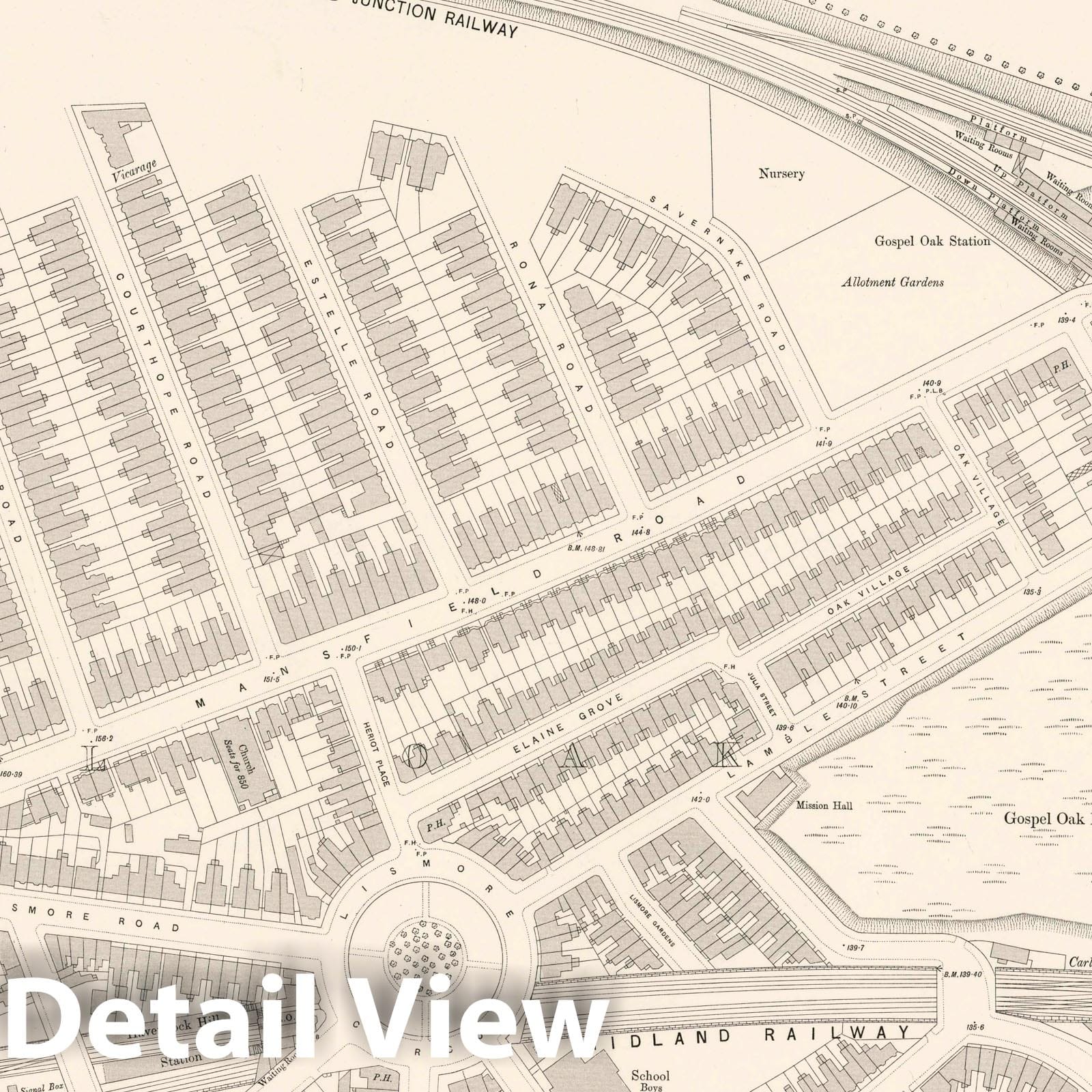 London - Survey Map, 1895 - Ordnance Survey Historical Map Print
