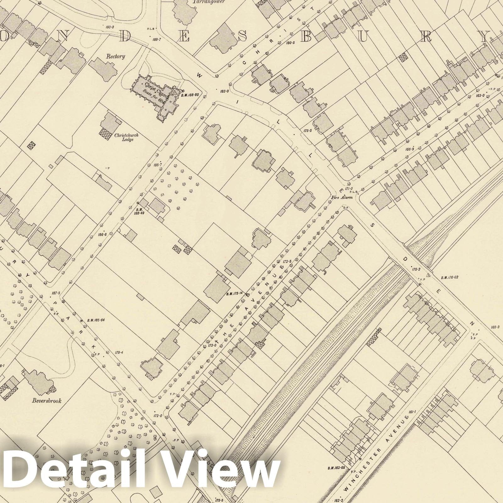 London - Survey Map, 1896 - Ordnance Survey Historical Map Print
