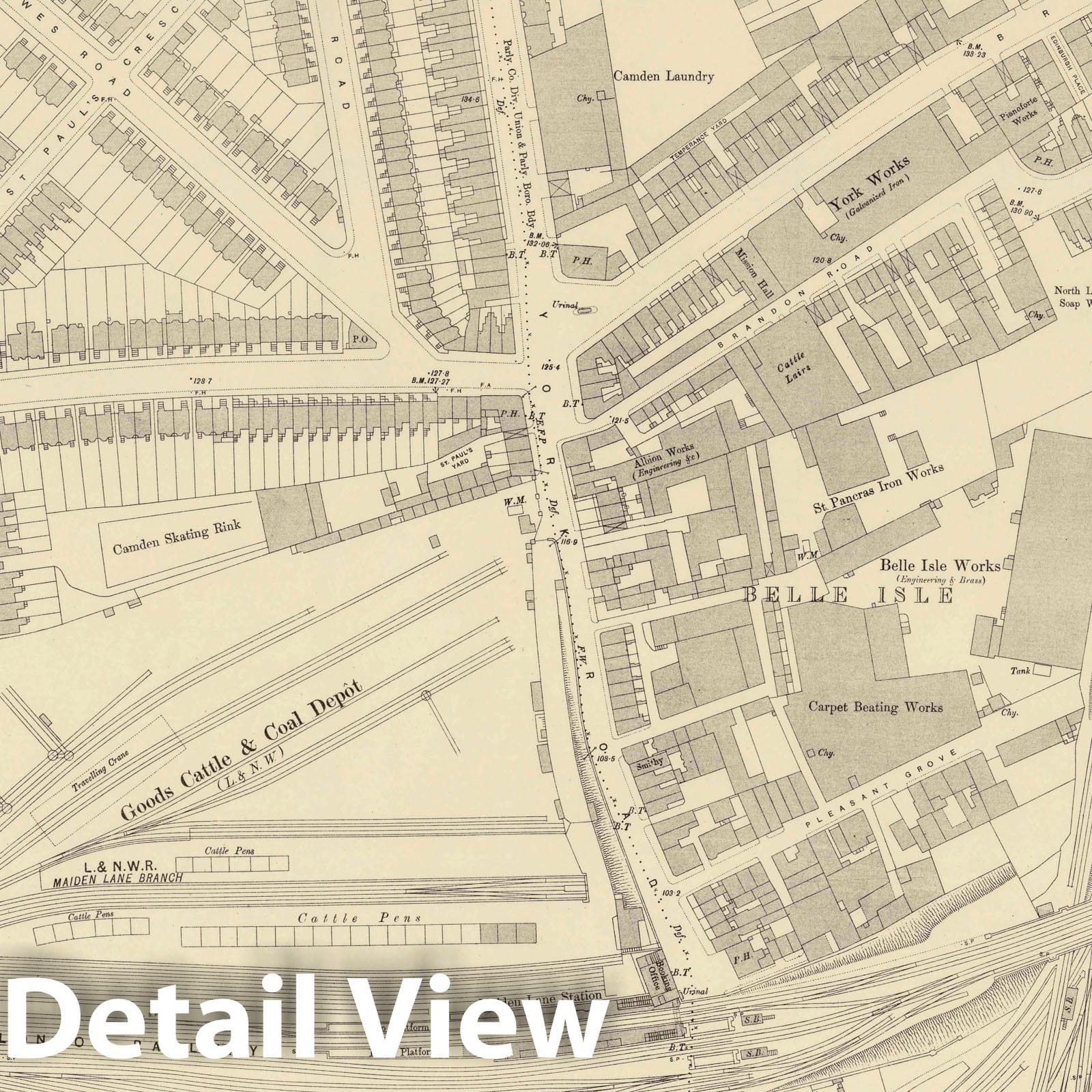 London - Survey Map, 1895 - Ordnance Survey Historical Map Print