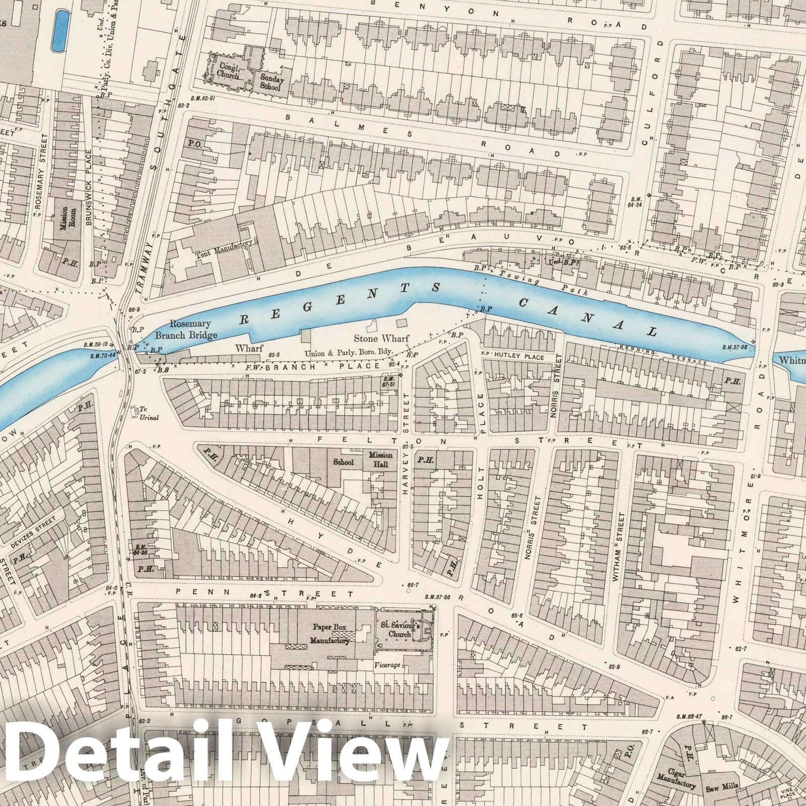 London - Survey Map, 1896 - Ordnance Survey Historical Map Print