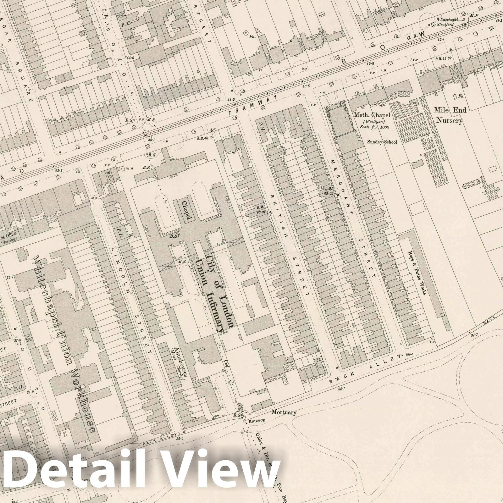 London, Sheet VII.50 - Survey Map, 1895 - Ordnance Survey Historical Map Print