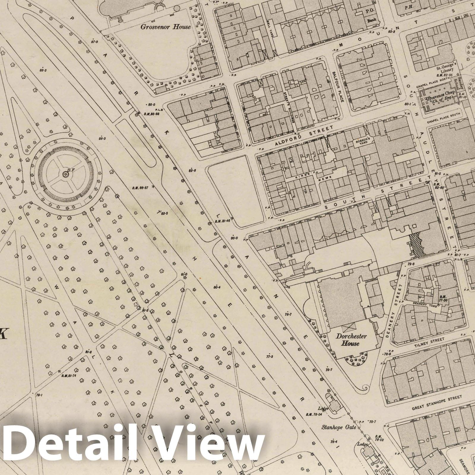 London, Sheet VII.71 - Survey Map, 1895 - Ordnance Survey Historical Print
