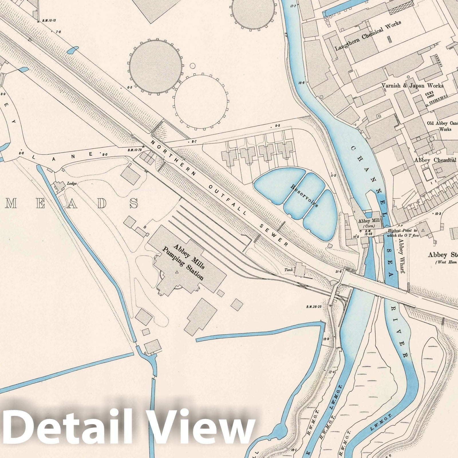 London, England - Survey Map, 1895 - Ordnance Survey Historical Map Print