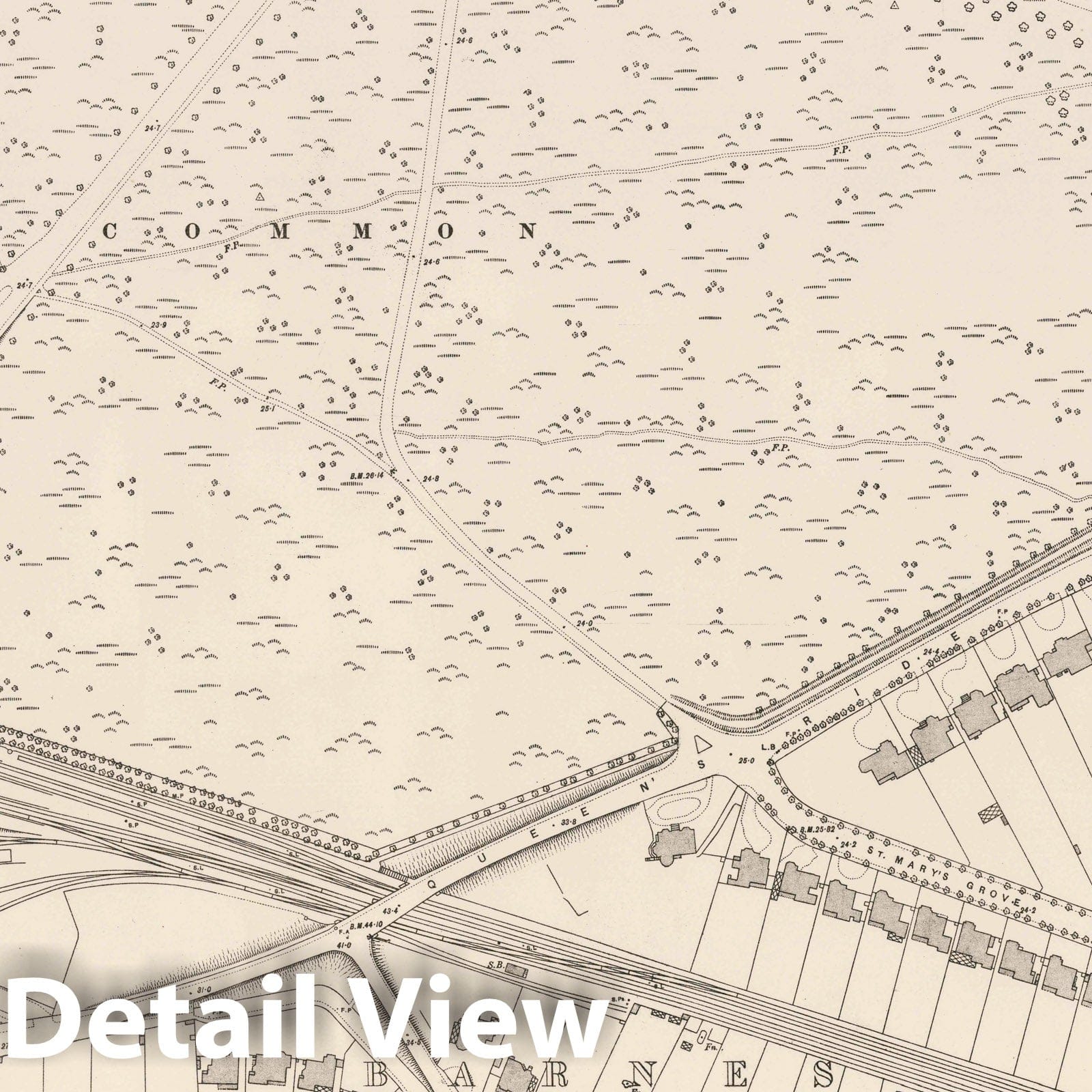 London - Sheet X.45, 1895 - Ordnance Survey Historic Map Print