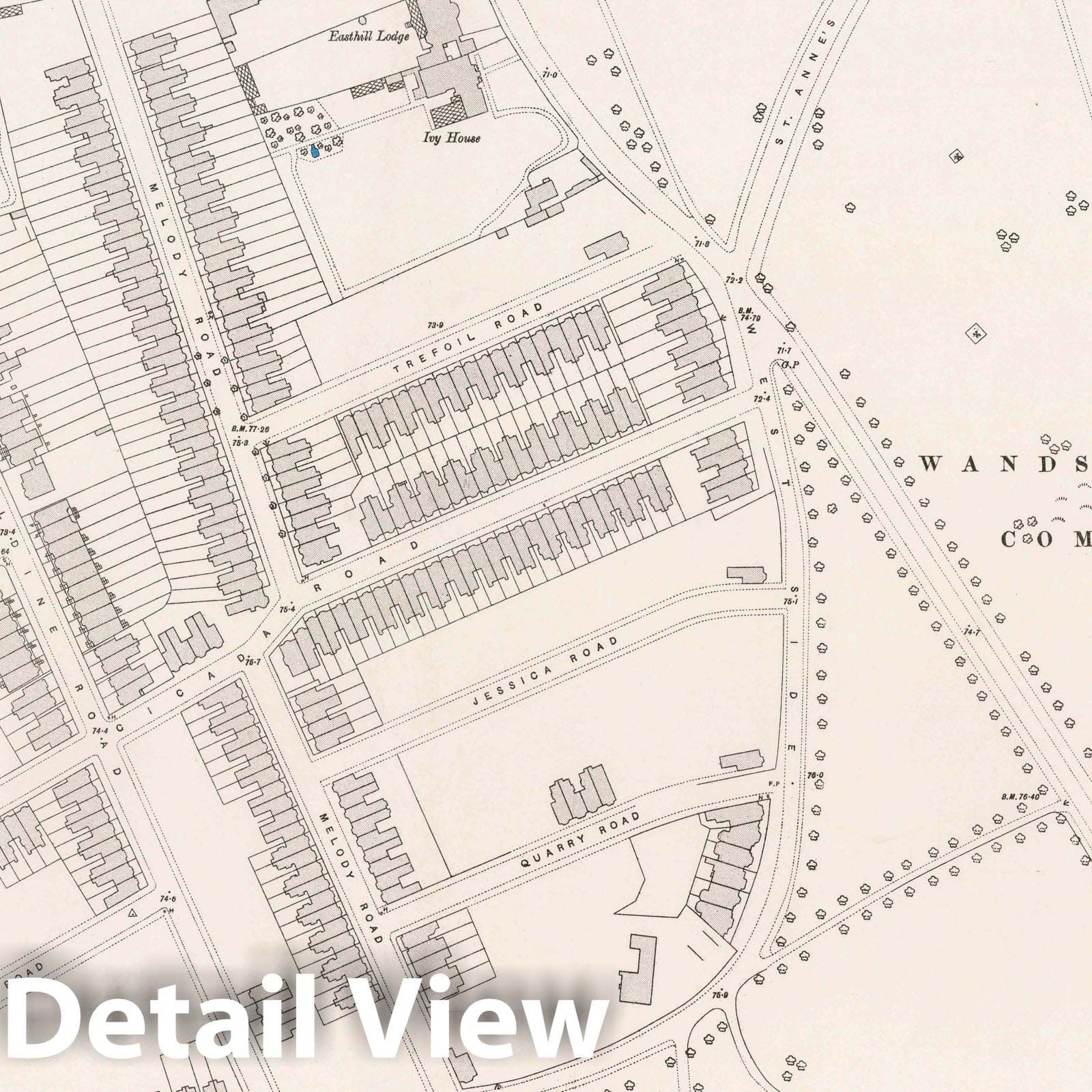 London - Sheet X.69, 1895 - Ordnance Survey Historical Map Print