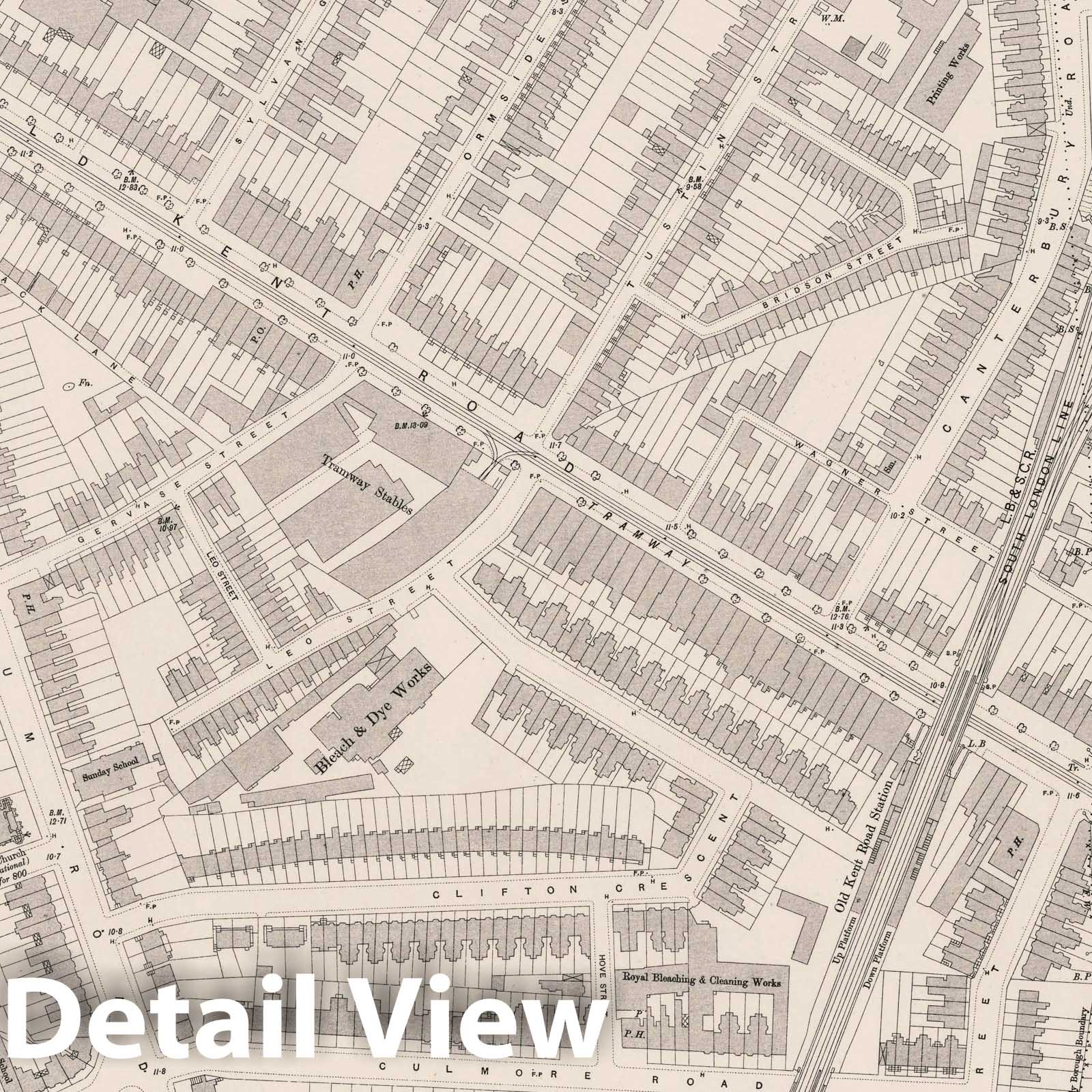 London - Survey Map, 1895 - Ordnance Survey Historical Map Print