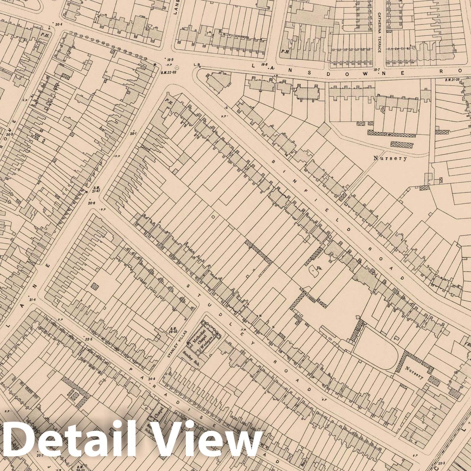 London Sheet XI.33 - 1894 Ordnance Survey Map Print