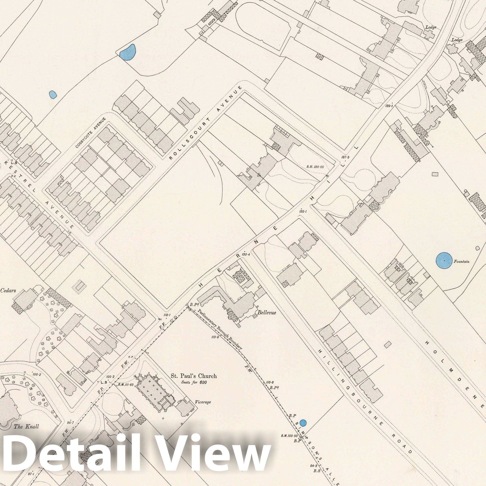 London Sheet XI.65 - 1895 Ordnance Survey Map Print