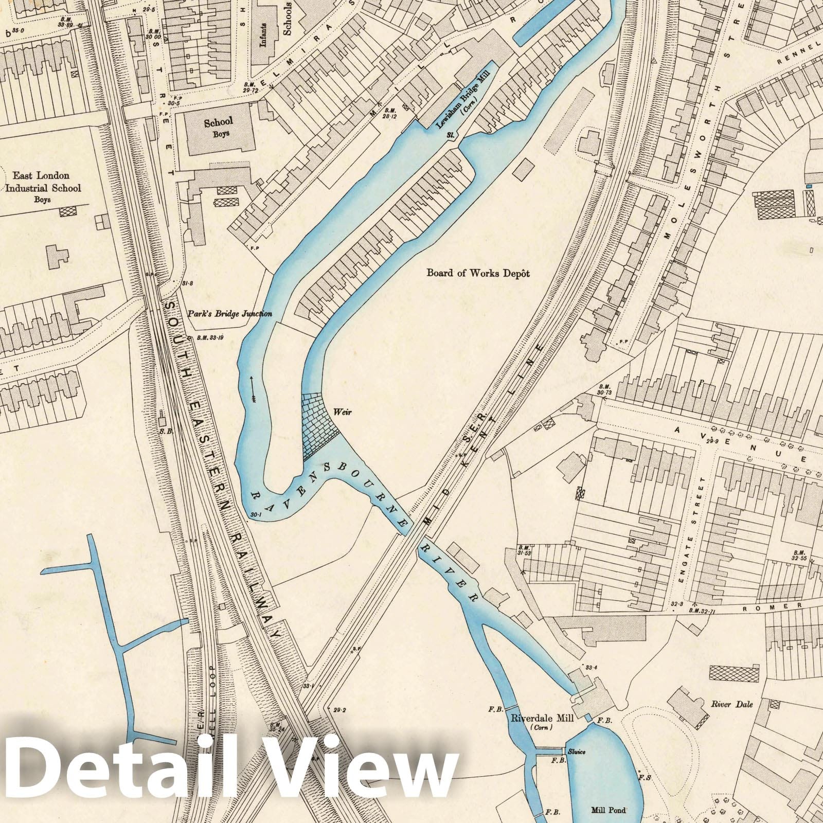 London, Sheet XII.51 - Survey Map, 1895 - Ordnance Survey Historical Print
