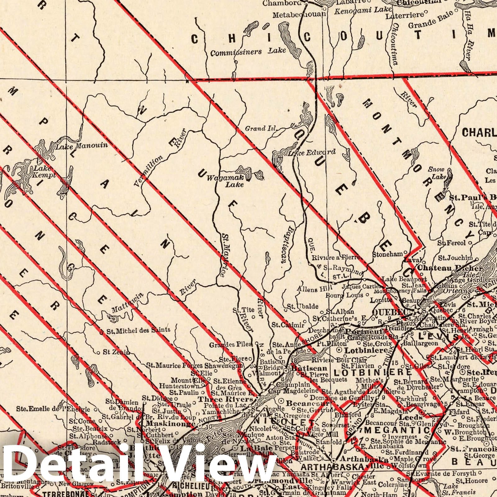 Quebec, 1893 - Columbian World's Fair Atlas Map Print