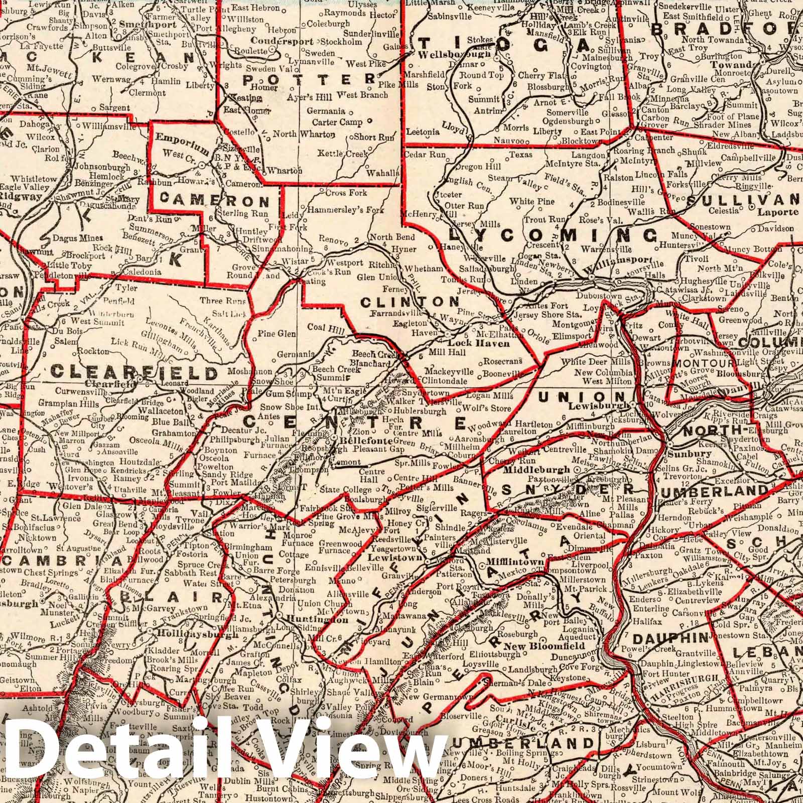 Pennsylvania - Boundary Map, 1893 - Columbian World's Fair Atlas Print